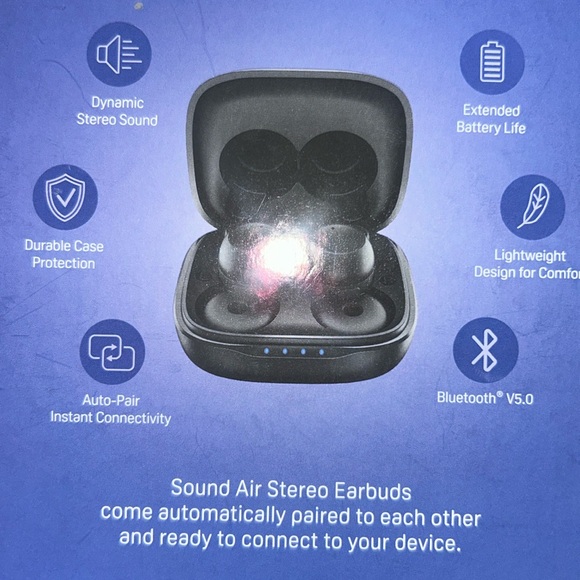 Merkury Sound Air True Wireless Bluetooth Earbuds with Charging Case✨Nib✨ - Picture 2 of 5